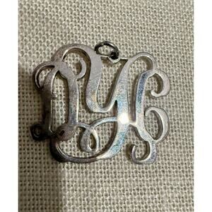 Vintage Monogram Sterling Silver 925 Pendant Charm Authentic